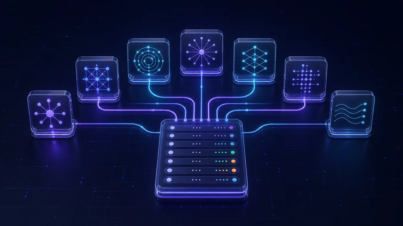 Seven equal API modules feeding one structured email evidence ledger
